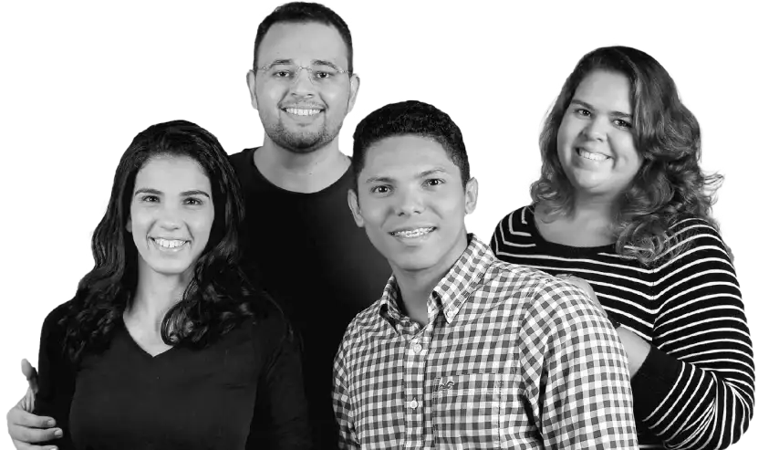 group of young people, male and female